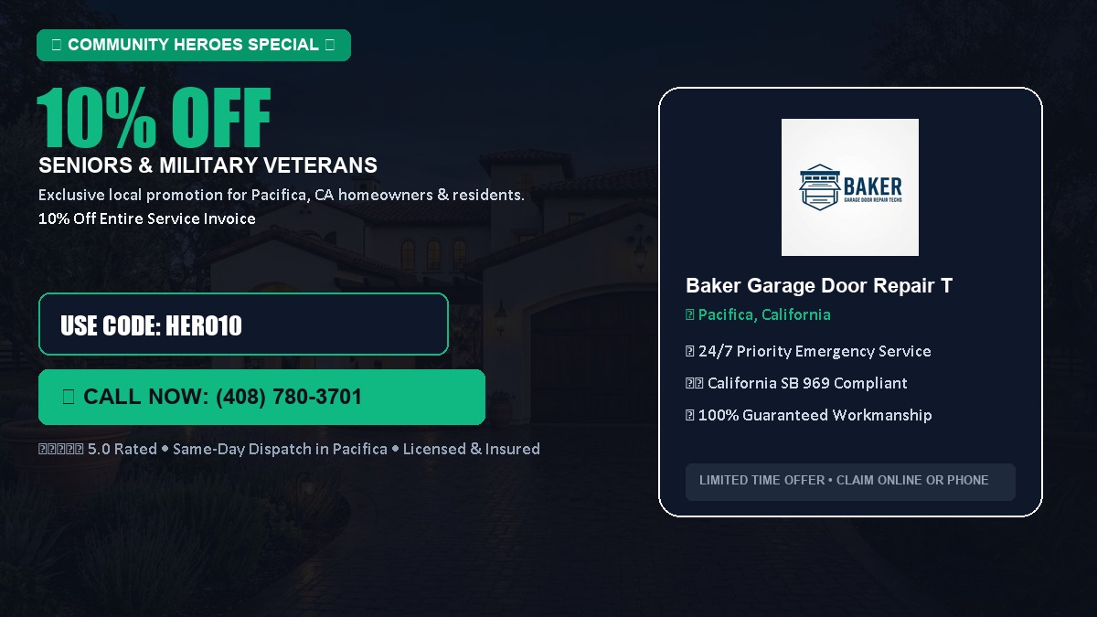 10% OFF Senior Citizens (65+) & Military / Veteran Community Discount in Pacifica, CA